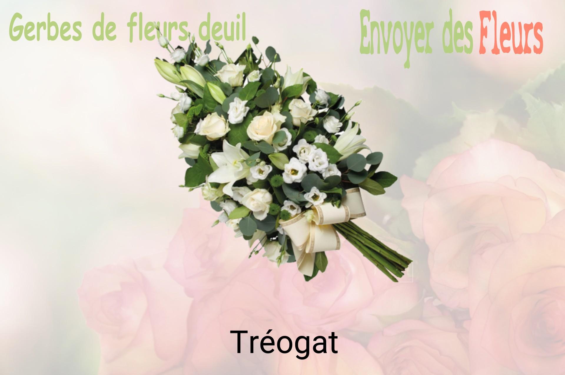 Gerbe de fleurs de deuil livrée à Tréogat
